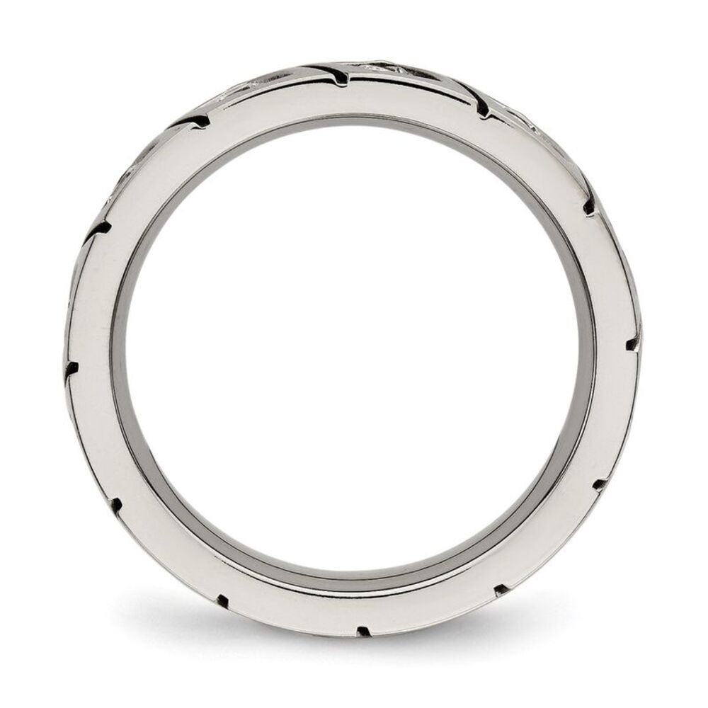 Kazi Luxury Chisel Titanium Polished With Cz 4mm … - image 2